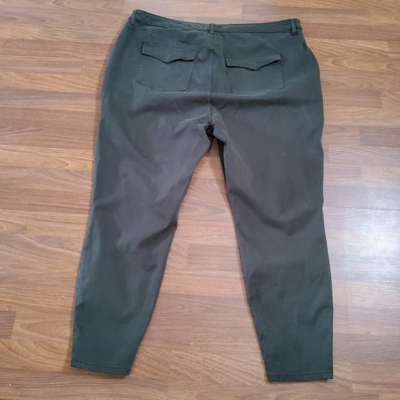 Denim Six Military Skinny Ankle Crop Pants Zipper Army Size 24W Olive Green New - Picture 3 of 7